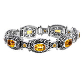AB-6033-CO1 Sterling Silver Bracelet With Citrine Q., Smokey Quartz Jewelry Bali Designs Inc